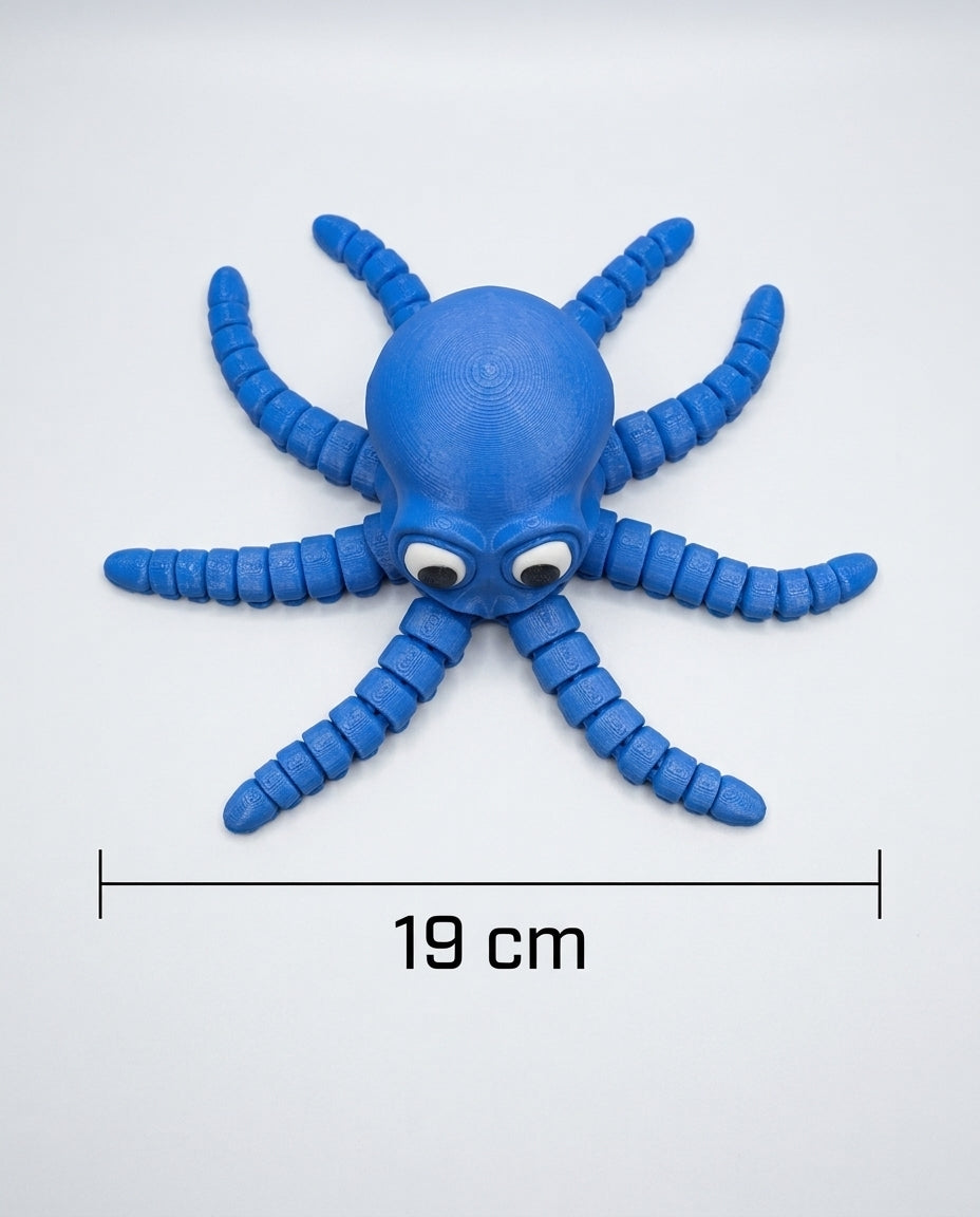 Polvo articulado azul - 19 cm
