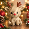 Rena de Natal 3D — ambiente natalino