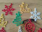 Enfeites de natal linha arte 3D close