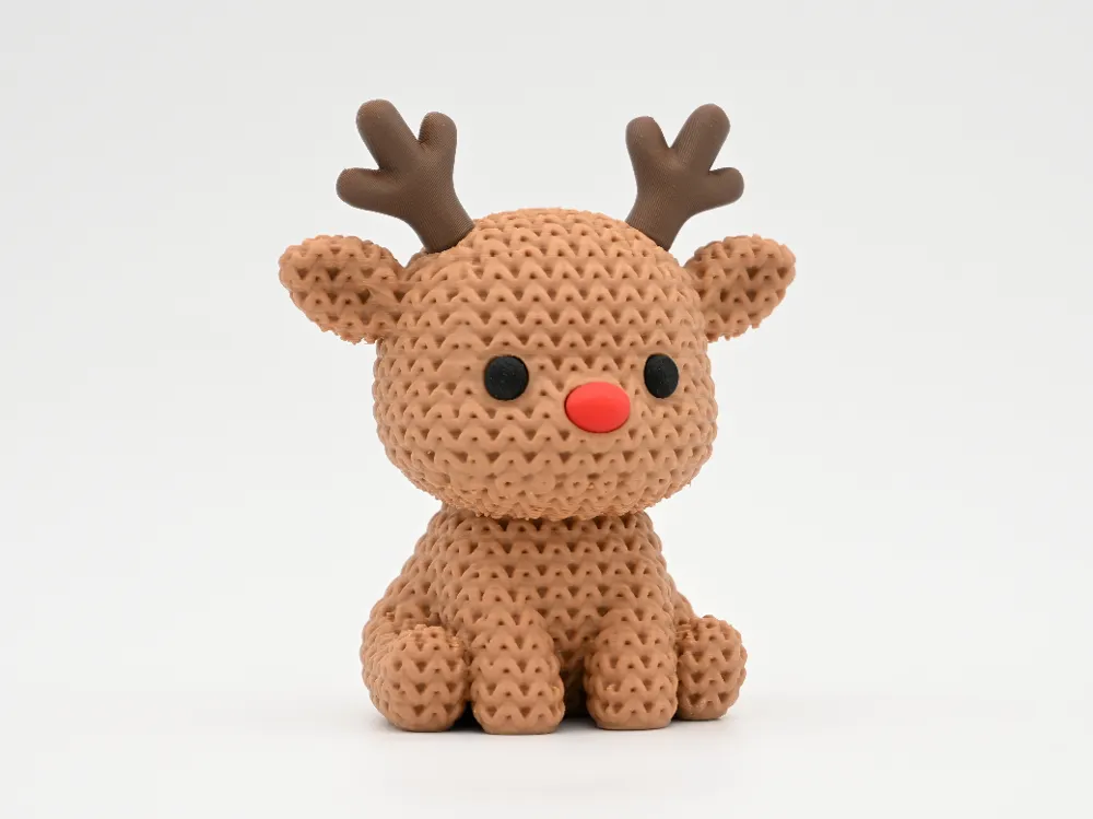 Rena de Natal 3D — vista frontal