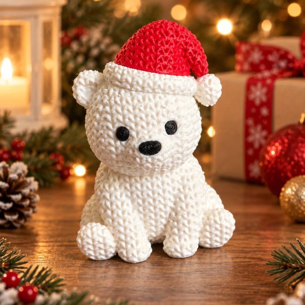 Urso Polar 3D — ambiente natalino