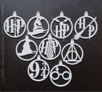 Conjunto completo enfeites Harry Potter linha arte 3D