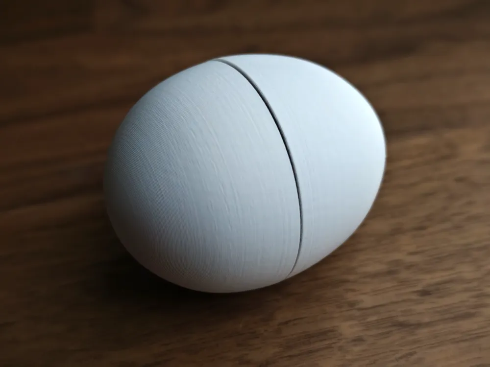 Ovo Sensorial fechado com casca de encaixe impressa em 3D